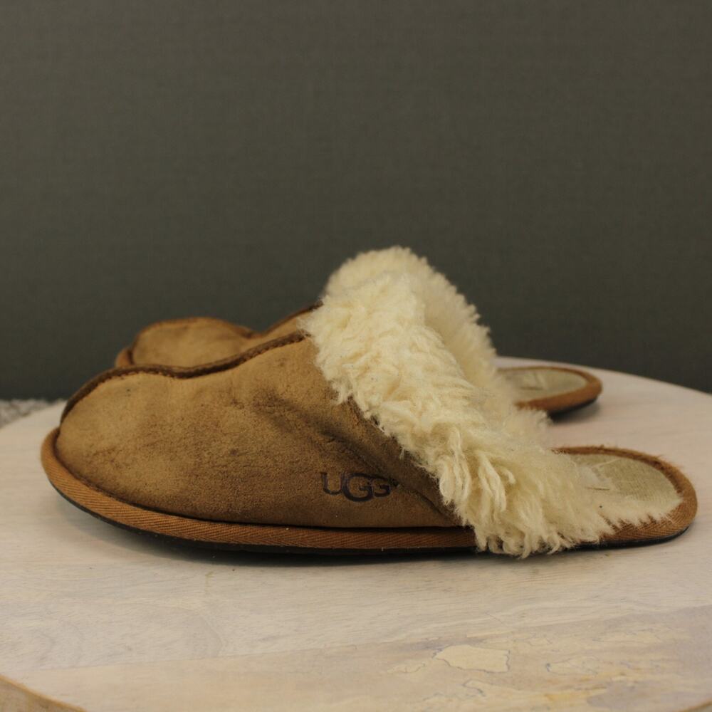 UGG Scuffette II Slippers Womens 6 Chestnut Suede Sheepskin - Picture 5 of 8
